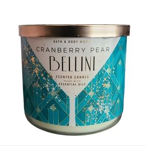 Bath & Body Works Cranberry Pear Bellini 3-Wick Candle – Holiday Scent – Large